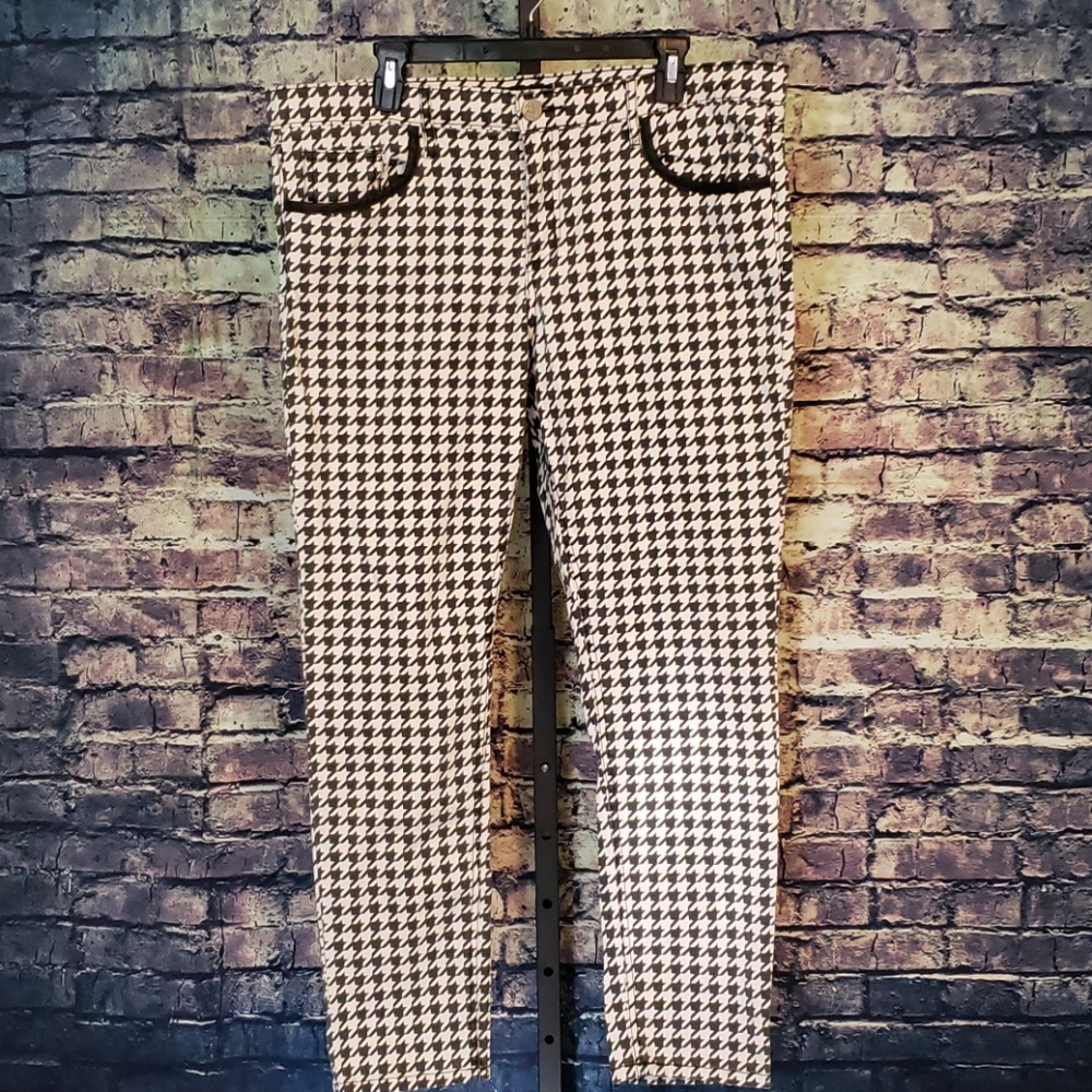 Allen B. Houndstooth Jeans, Size 16